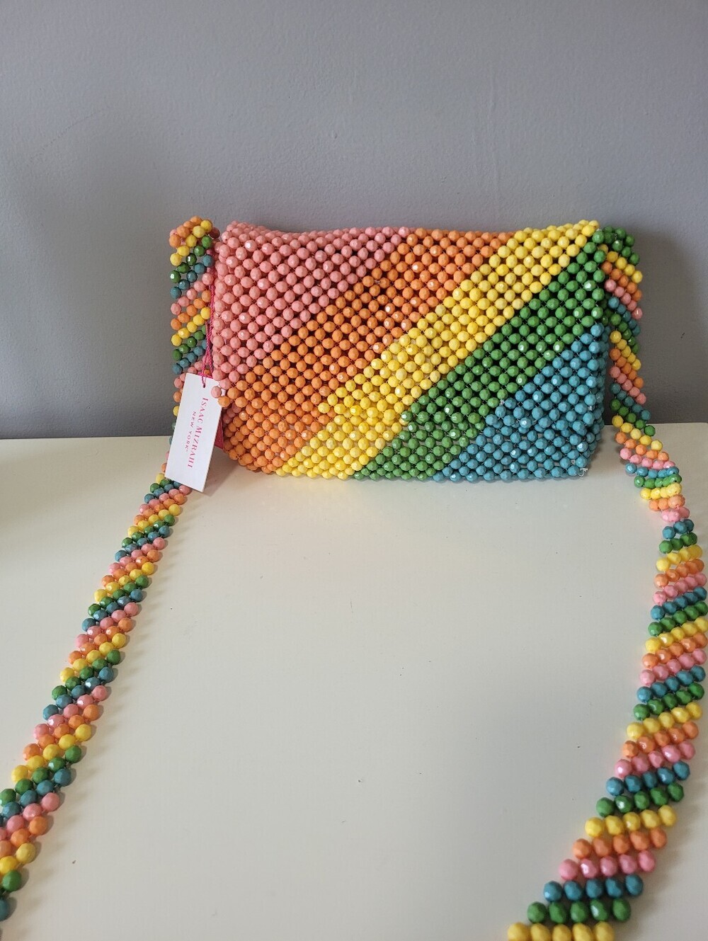 Isaac Mizrahi New York Rainbow Beqded Crossbody Bag, BNWT